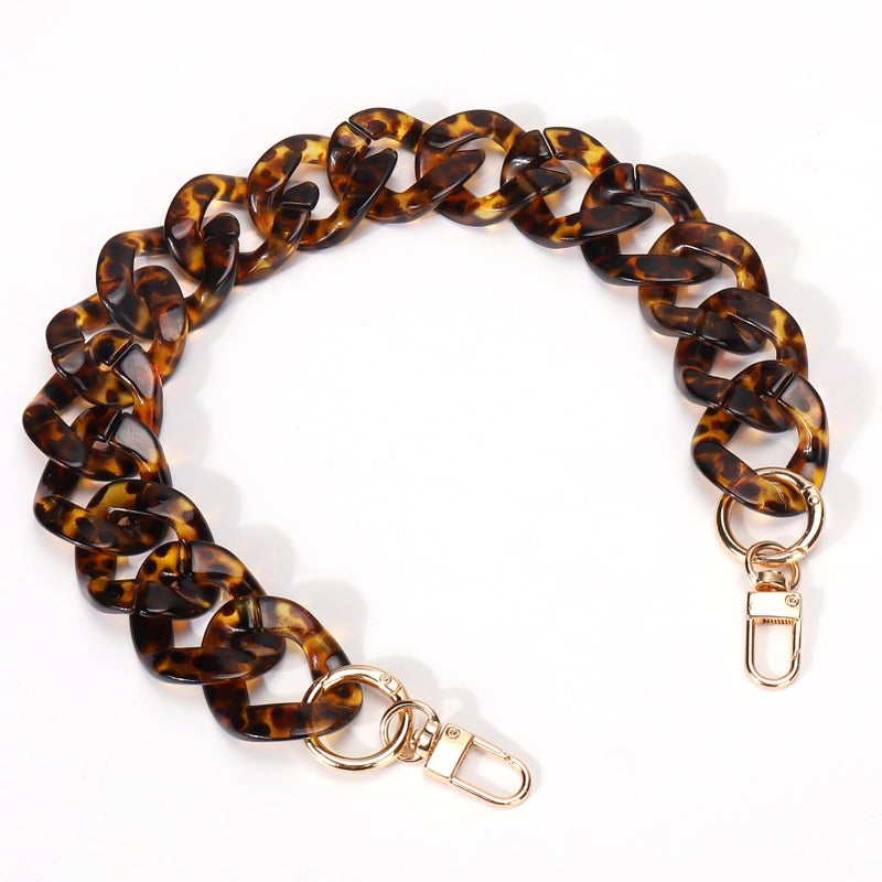 Aiersa Purse Charm Chain For Handbags 18In Short Bag Chain Strap For Purse Acrylic Bag Shoulder Chains Decorative Replacement Accessories Chains For Diy Crafts-Leopard Print - Image 1
