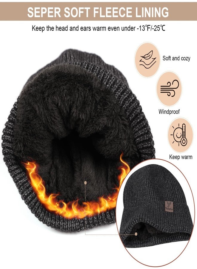 yafeite Winter Beanies Hats for Men Women, 2-Pack Soft Fleece Lined Beanie, Insulated Ski Stocking Cap for Cold Weather - Image 5