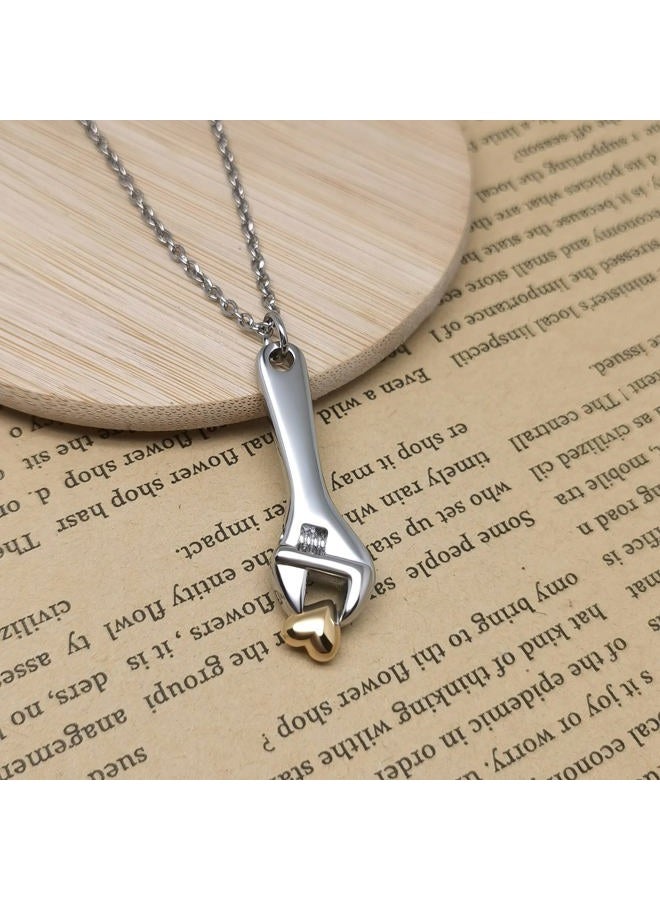 QeenseKc Wrench Cremation Urn Necklace for Ashes Carpenters Tool Cremation Jewelry Keepsake Memorial Jewelry Gift for Grandpa, UR-23_Wrenches_Grandpa, Metal, base - Image 5