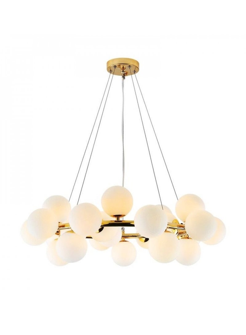 Modern hanging chandelier, white glass, European style, 12 Lamp - Image 1
