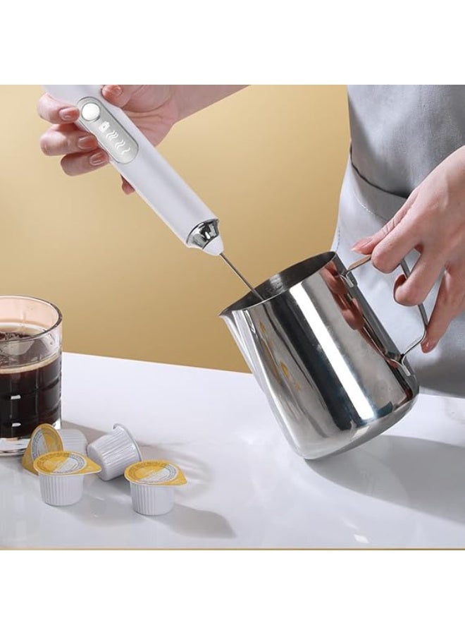 MIXER Milk Frother Rechargeable Handheld Electric Whisk Coffee Frother Mixer with 2 Stainless whisks 3 Speed Adjustable Foam Maker Blender for Coffee Matcha Latte Cappuccino Hot Chocolate - Image 3