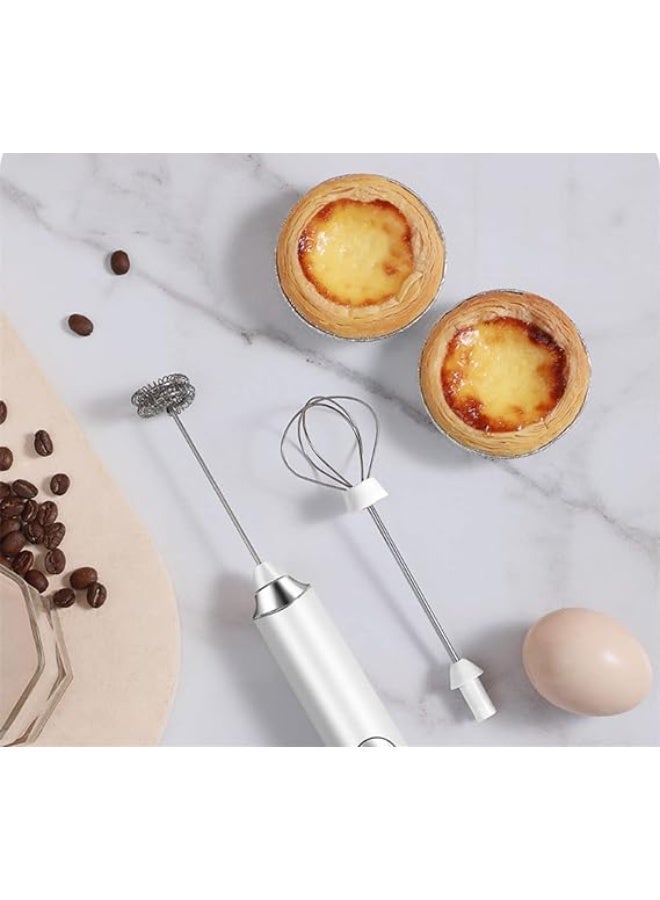 MIXER Milk Frother Rechargeable Handheld Electric Whisk Coffee Frother Mixer with 2 Stainless whisks 3 Speed Adjustable Foam Maker Blender for Coffee Matcha Latte Cappuccino Hot Chocolate - Image 2