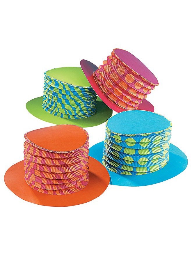 Fun Express Accordion Party Hats - Set of 12 - mad hatter tea party decorations  - Image 1