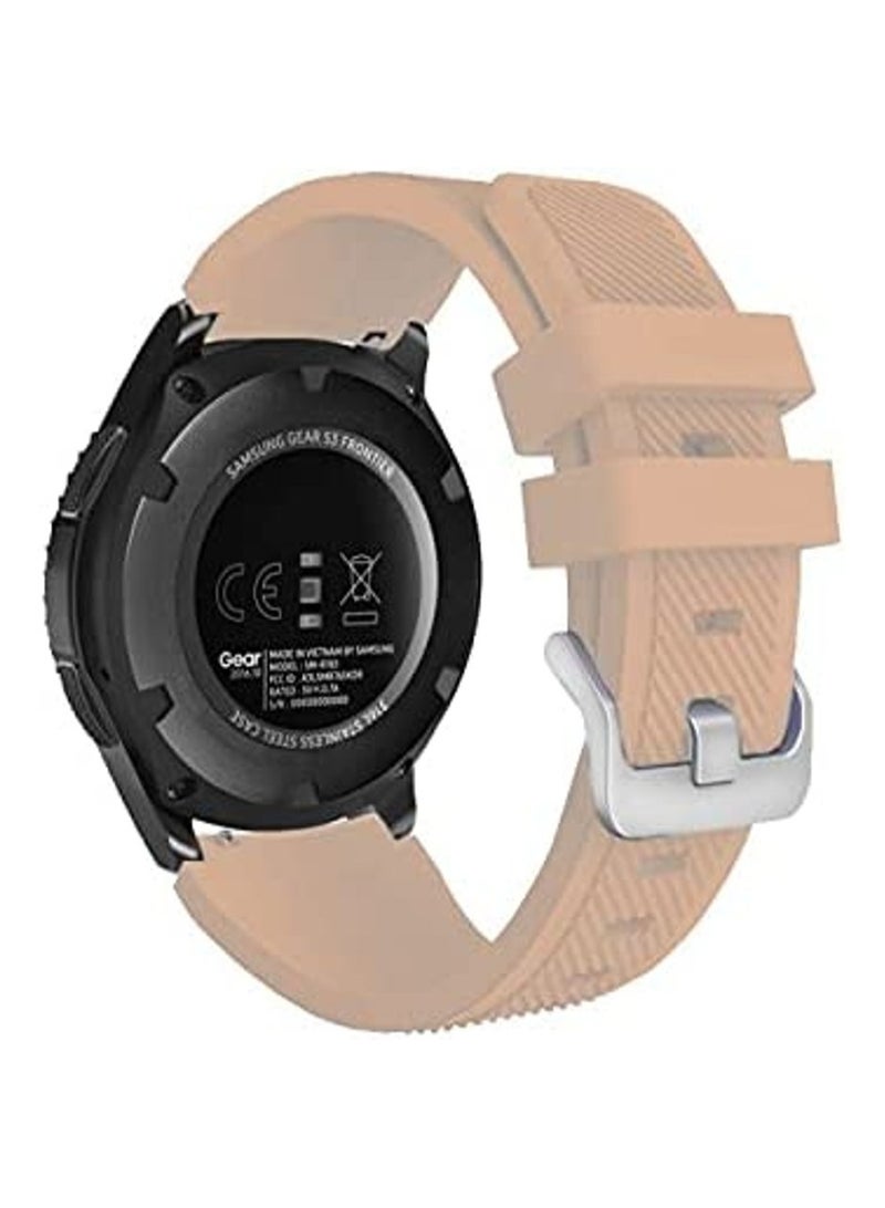 VITION حزام لهواوي GT / هواوي GT 2 (46 مم) GT2 برو / سامسونج جالاكسي ووتش 46 مم / جالاكسي ووتش 3 45 مم، أحزمة سيليكون 22 مم بلون بني فاتح - Image 1