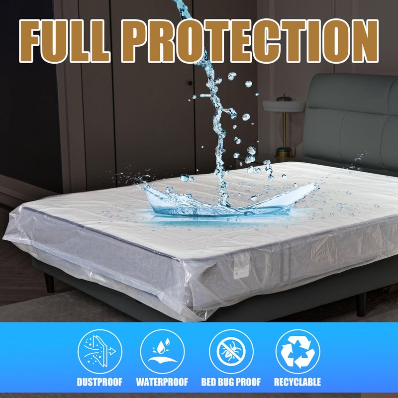 PROMORE Plastic Mattress Bag for Disposal Moving and Storage, Waterproof Mattress Protector Covers - Queen Size (1.5Mil) - Image 5