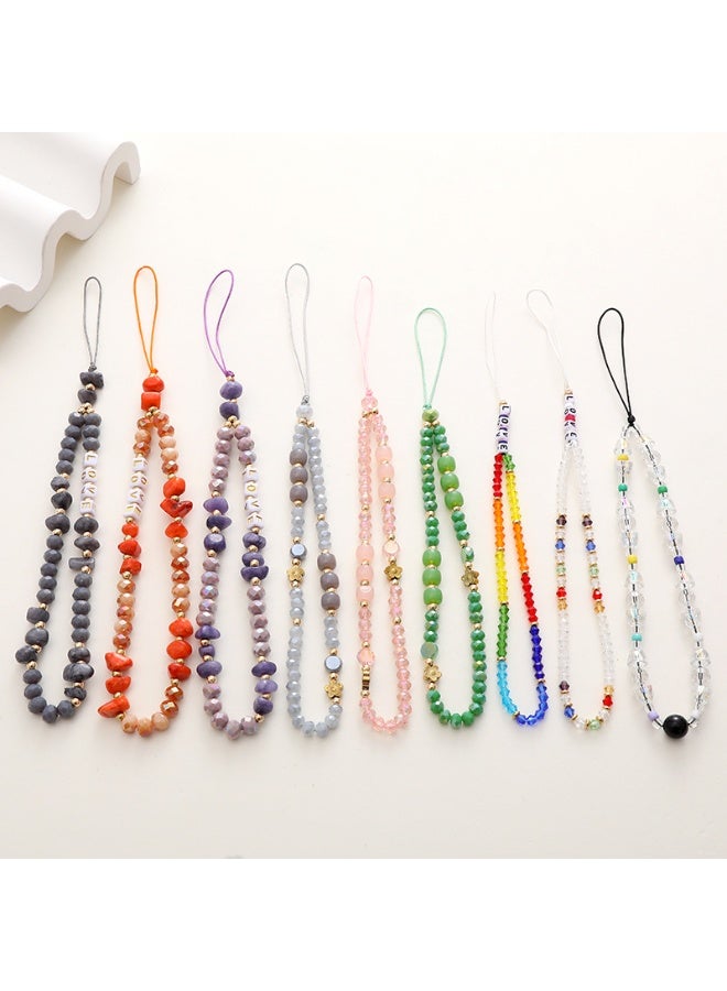 NIBEMINENT Phone Charm/ Chain Strap for Women Girls, Crystal Stone Cell Phone Case Lanyard Wrist Strap - Image 2