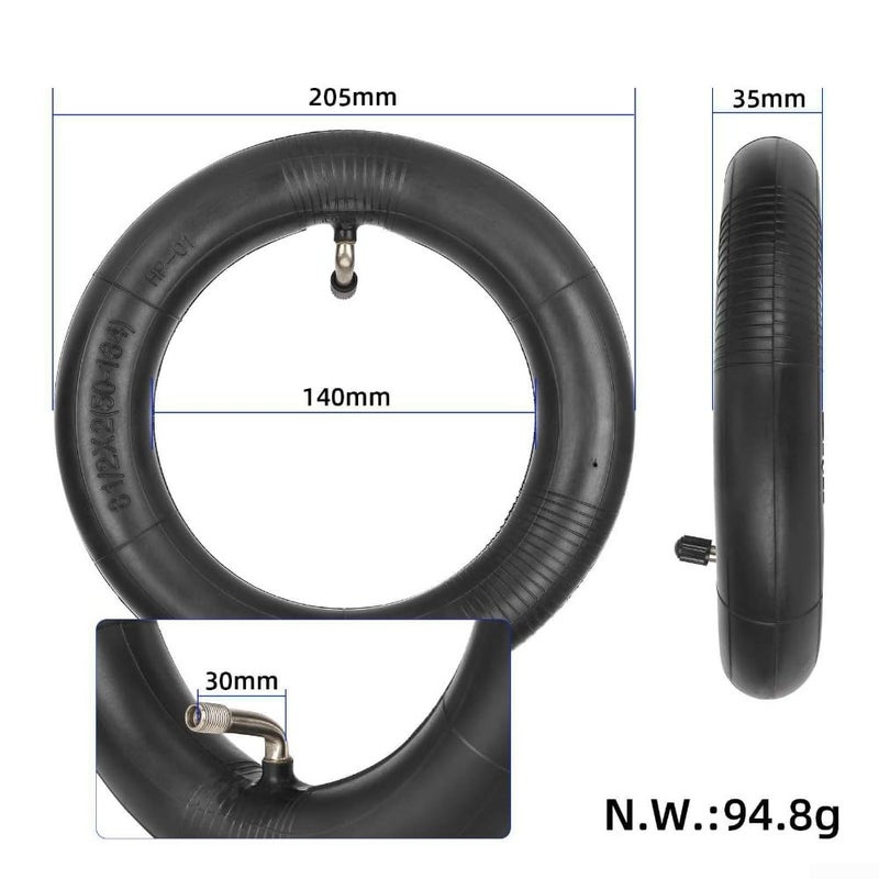 8.5x3.0 Off Road Scooter Tire and 90 Degree Curved Inner Tube Set Black Rubber - Image 3