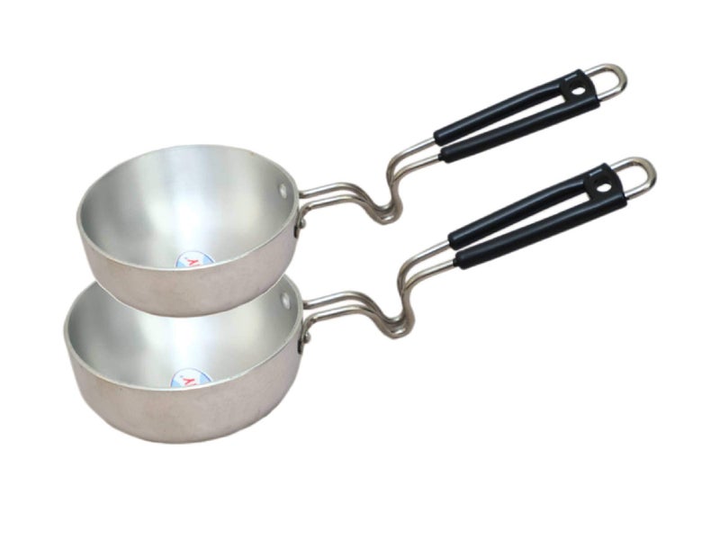 STEPHY Aluminium Tadka Pan with Unbreakable Steel Handle Tadka Pan (11+15 cm) - Image 1
