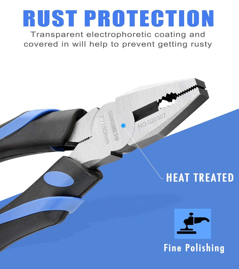 URASISTO 6-Inch Linesman Pliers with heavy Duty Nickel Chromium Steel Construction - Image 3