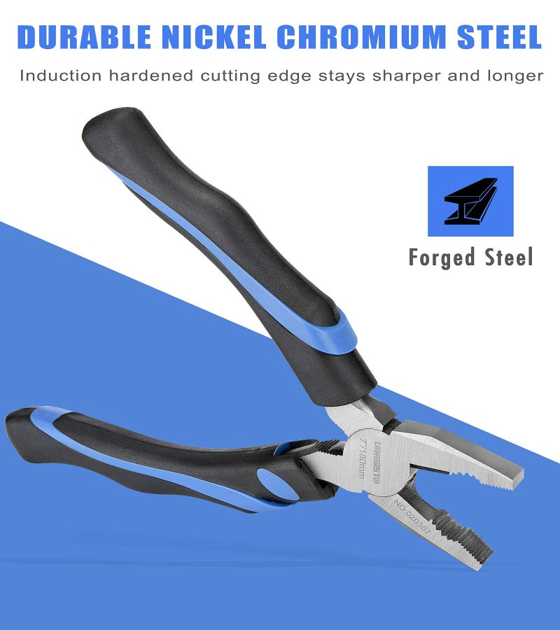 URASISTO 6-Inch Linesman Pliers with heavy Duty Nickel Chromium Steel Construction - Image 5