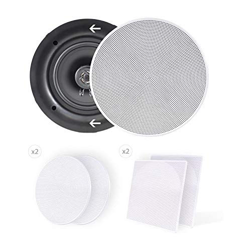 Pyle 5.25'' In-Wall/In-Ceiling Dual Speakers (Pair) - 2-Way Woofer Speaker System 1/2” Polymer Tweeter Flush Mount w/ 80Hz - 20kHz Frequency Response 150 Watts Peak 8 Ohm Rating - Pyle PDIC56 (White) - Image 5