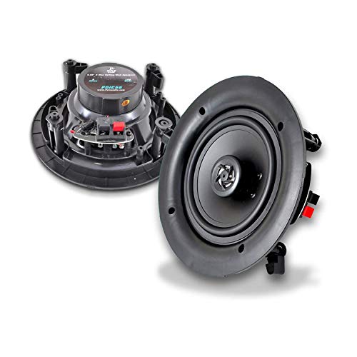 Pyle 5.25'' In-Wall/In-Ceiling Dual Speakers (Pair) - 2-Way Woofer Speaker System 1/2” Polymer Tweeter Flush Mount w/ 80Hz - 20kHz Frequency Response 150 Watts Peak 8 Ohm Rating - Pyle PDIC56 (White) - Image 4
