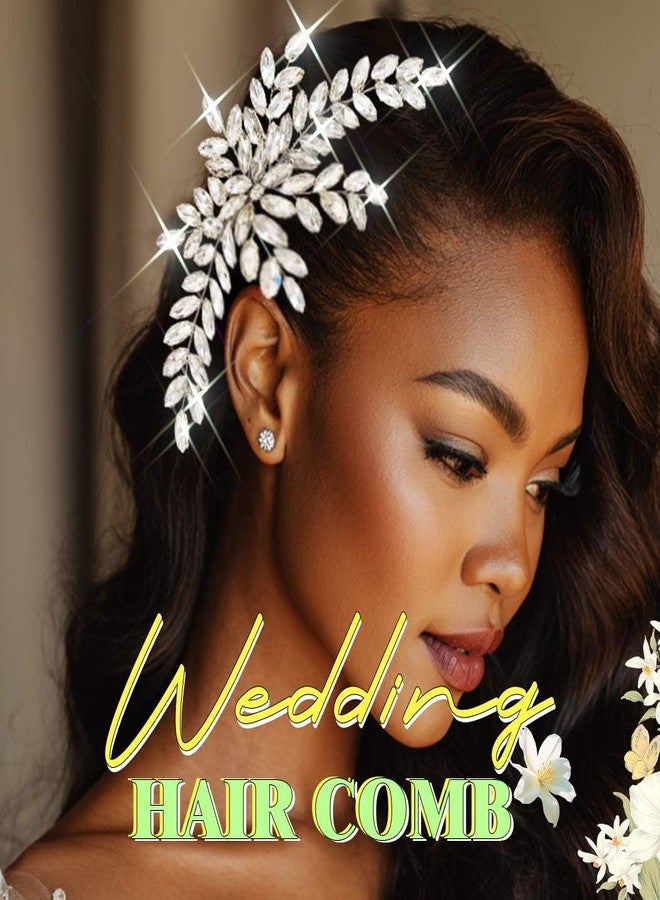 JONKY Rhinestone Bride Wedding Hair Comb Crystal Hair Jewelry Bridal Hair Accessories for Women - Image 5