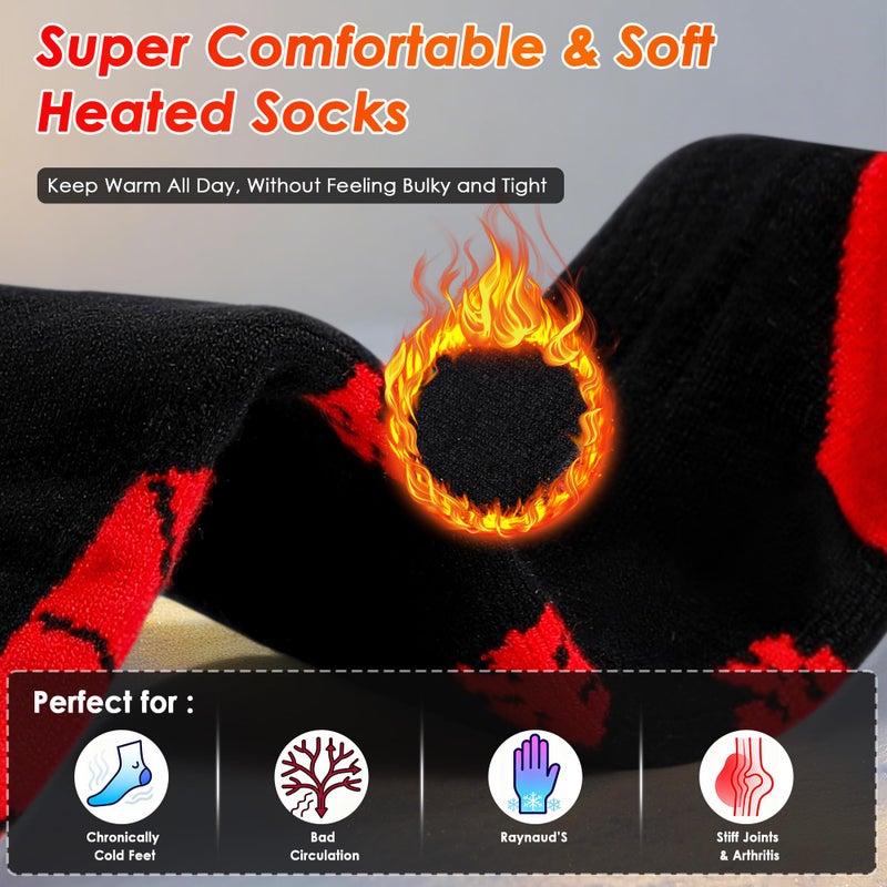 Qvamodo 8000mAh Heated Socks for Men Women 12 Hour Heating Rechargeable Electric Heated Socks with 4 Heat Settings â€“ Ideal for Winter Hunting Camping Sports Hiking Cycling Skiing Fishing Outdoor Activities - Image 4