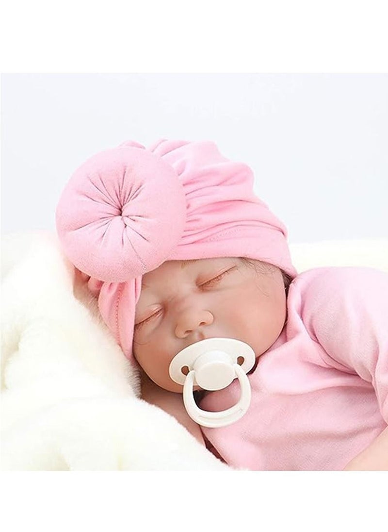 Gonice Turban Hat for Baby Infant Cap Hats with Bow Knot Soft Cute Nursery Beanie  - Image 2