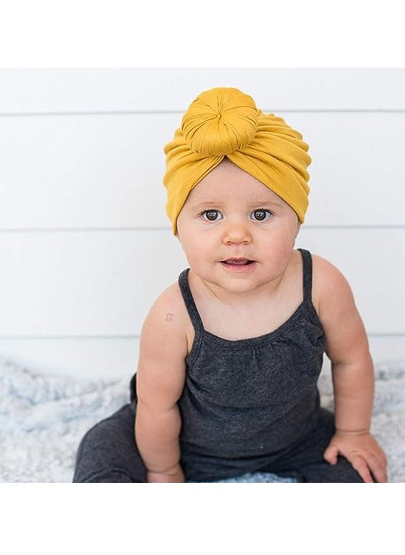 Gonice Turban Hat for Baby Infant Cap Hats with Bow Knot Soft Cute Nursery Beanie  - Image 3