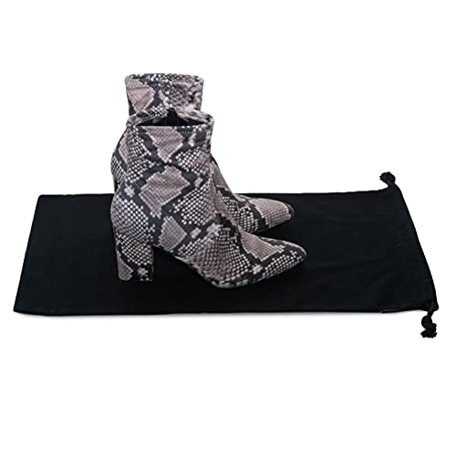 ZENPAC Cloth Bags, Black Duster Flannel Boot Storage with Drawstring Closure, Washable Breathable Cotton Fabric for Shoe, Luggage, 12.5x20.5, 2 Pack - Image 5