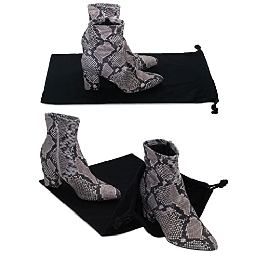 ZENPAC Cloth Bags, Black Duster Flannel Boot Storage with Drawstring Closure, Washable Breathable Cotton Fabric for Shoe, Luggage, 12.5x20.5, 2 Pack - Image 4