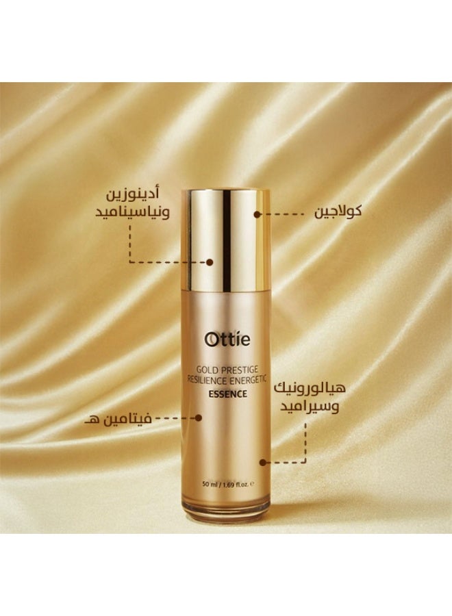 أوتي إسنس Ottie Gold Prestige Resilience Energetic بحجم 50مل | عناية فاخرة مضادة للشيخوخة | تُنشّط وتُشدّ البشرة | K-Beauty - Image 2