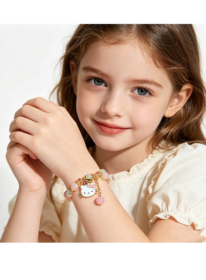 Sanrio 4 Pieces Crystal Bracelets Cartoon Pendant Kawaii Sanrio Pearl Cute Cartoon Elastic Beaded Bracelets Cartoon Themed Pendant Bracelets Gift for Teen Girls Kids - Image 3