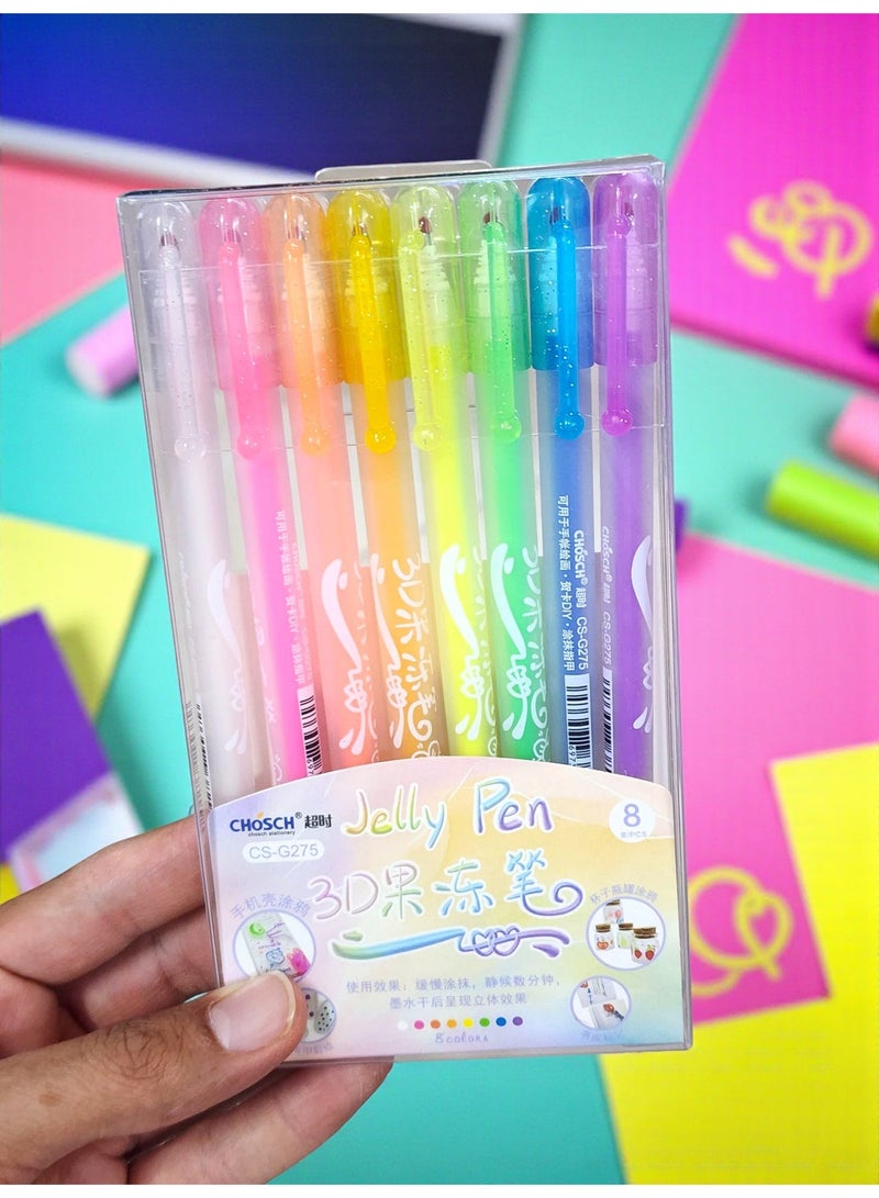 chosch Jelly Pen 8 PCS 3D Stylus Pen Gel Ink Set - Image 1