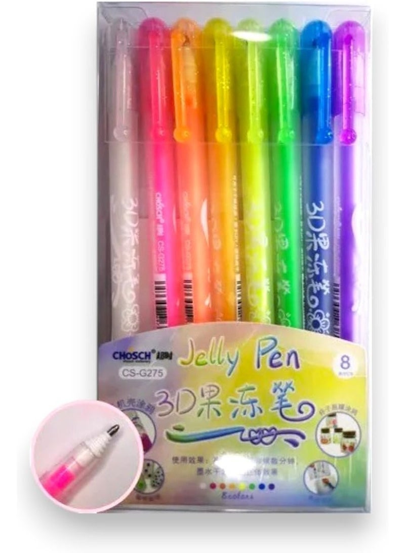 chosch Jelly Pen 8 PCS 3D Stylus Pen Gel Ink Set - Image 2