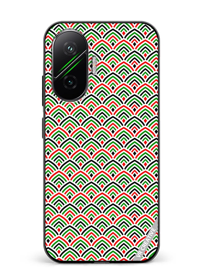 Protective Case Cover For Xiaomi Poco F7 United Arab Emirates Flag Colors Design Multicolour