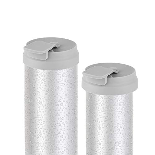CM Silicone Slim Can Lids Beverage Can Lid Cover Protector for Slim Can and Skinny Can Hard Seltzer, Soda, Beer, Energy Drinks, Juice (Gray (2 Pcs)) - Image 1