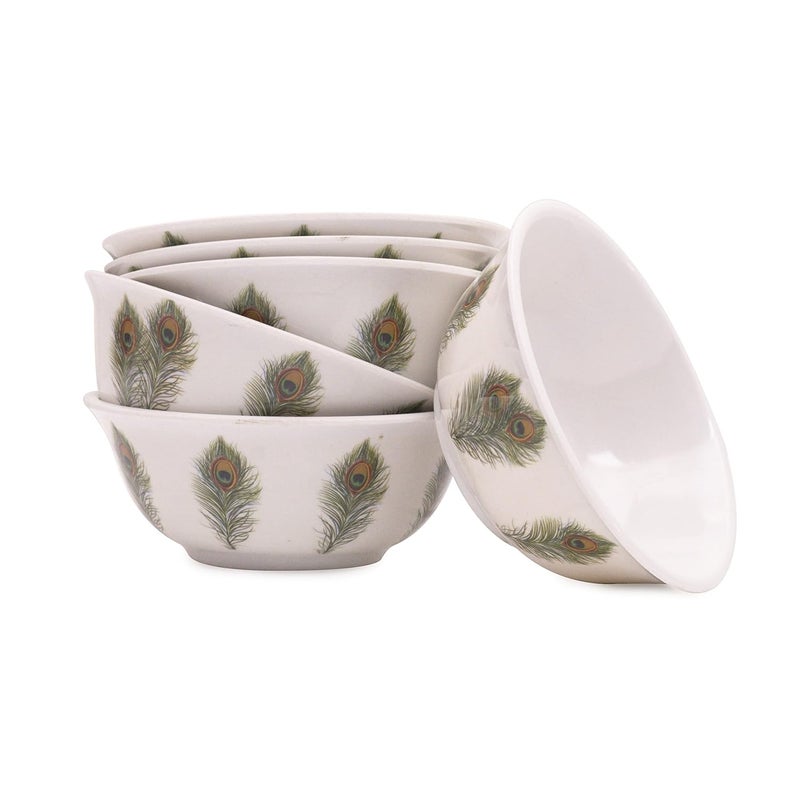 Bataniya Melamine Green Floral Design Dinner Set of 24 pcs Unbreakable Includes 6 Plates 6 Spoons 12 Bowls - Image 5