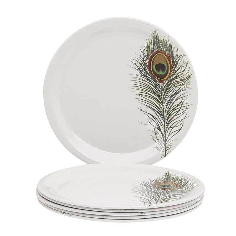 Bataniya Melamine Green Floral Design Dinner Set of 24 pcs Unbreakable Includes 6 Plates 6 Spoons 12 Bowls - Image 2