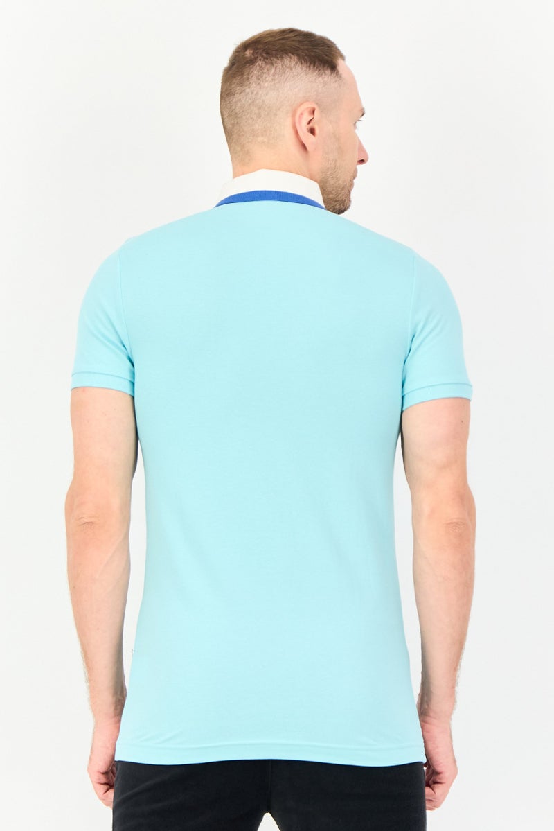 PUMA Men Sportswear Fit Short Sleeve Outdoor Polo Shirt, Ice Blue - Image 3