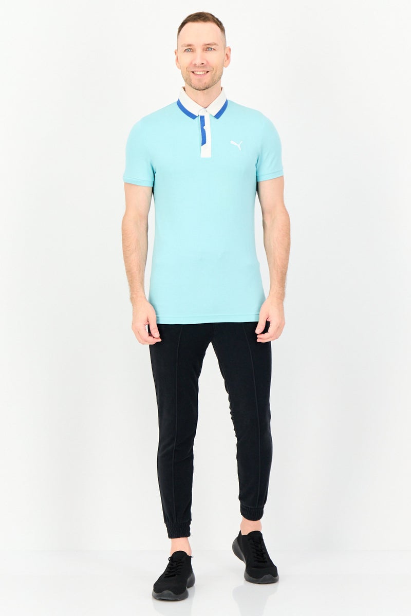 PUMA Men Sportswear Fit Short Sleeve Outdoor Polo Shirt, Ice Blue - Image 4