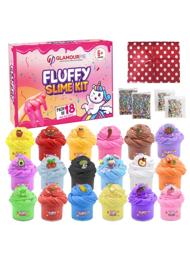 GlamourPie 18 Packs Slime Kit for Kids Non-sticky, glossy, and scented cloud slime for kids, girls, and Boys- Perfect for birthday gifts and favors. Fun Play [70ML x18] - Image 1