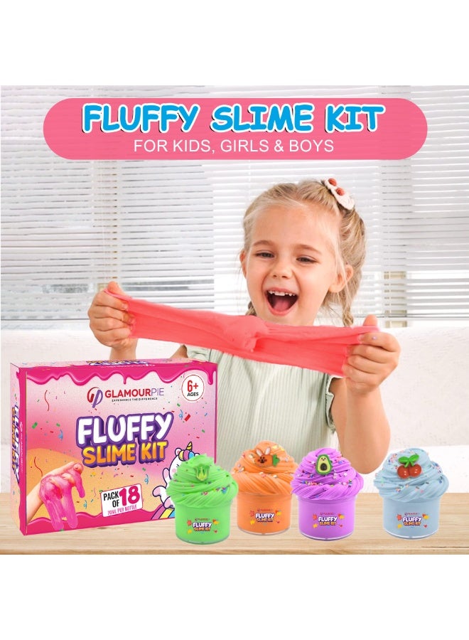GlamourPie 18 Packs Slime Kit for Kids Non-sticky, glossy, and scented cloud slime for kids, girls, and Boys- Perfect for birthday gifts and favors. Fun Play [70ML x18] - Image 3