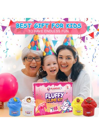 18 Packs Slime Kit for Kids Non-sticky, glossy, and scented cloud slime for kids, girls, and Boys- Perfect for birthday gifts and favors. Fun Play [70ML x18] - view 5
