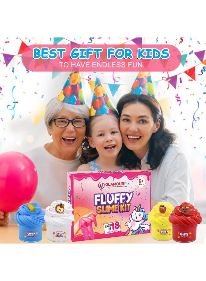 GlamourPie 18 Packs Slime Kit for Kids Non-sticky, glossy, and scented cloud slime for kids, girls, and Boys- Perfect for birthday gifts and favors. Fun Play [70ML x18] - Image 5
