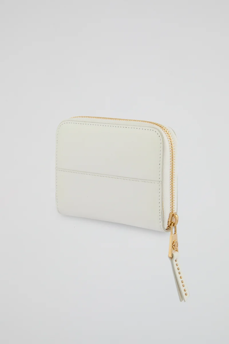 Roberto Cavalli  Roberto Cavalli White Zip-Around Wallet with Gold-Tone Logo for Women | Best Price UAE