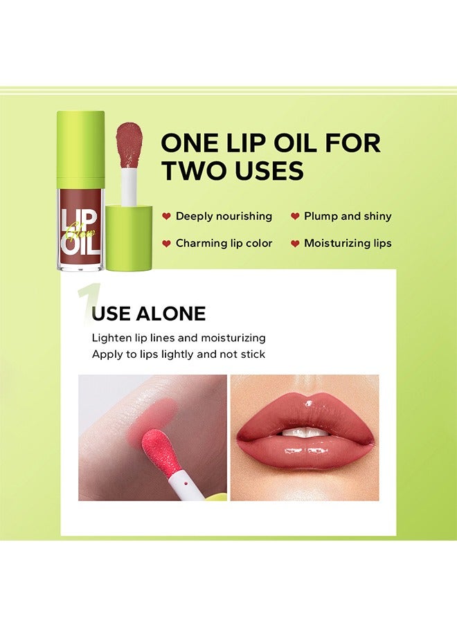 JOVIALITY Big Brush Head Lip Oil, Ultra-Hydrating & Nourishing, Smooth Glossy Finish Lip Glow Oil, Shiny and Vegan Tinted Lip Gloss, Non-Sticky Formula(HUGGING) - Image 4