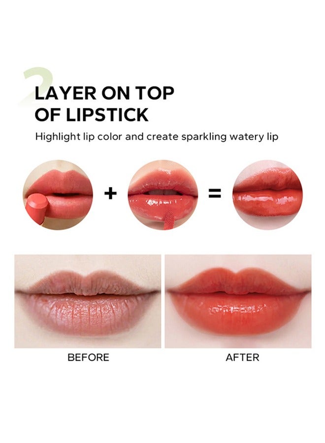 JOVIALITY Big Brush Head Lip Oil, Ultra-Hydrating & Nourishing, Smooth Glossy Finish Lip Glow Oil, Shiny and Vegan Tinted Lip Gloss, Non-Sticky Formula(HUGGING) - Image 5