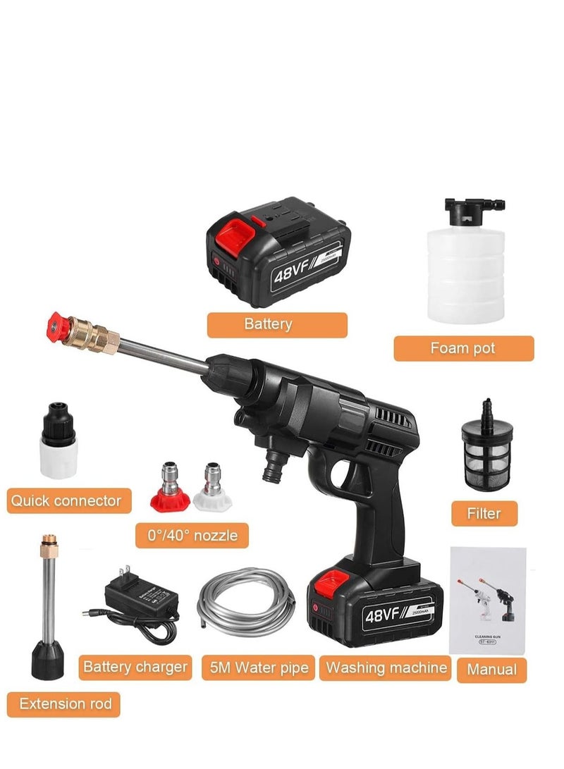 48V 25000mAh 30Bar Cordless High Pressure Car Washer with Nozzles Water Gun Set Garden Cleaning Jet Washing Machine  - Image 2
