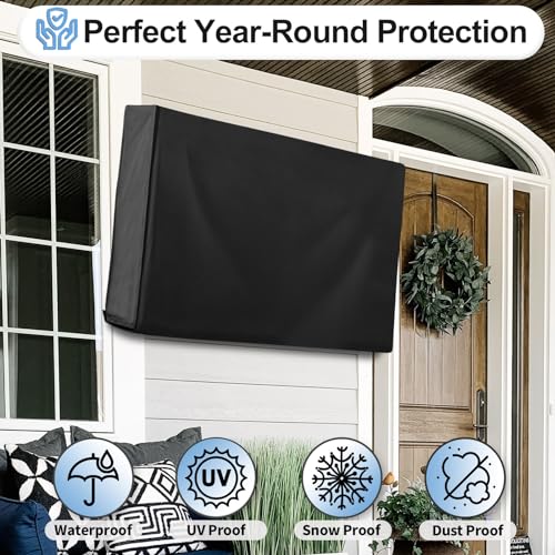 OutdoorLines Waterproof & Weatherproof Outdoor TV Cover - for 40-43 Inch Flat Screen TV, Dustproof & UV Resistant, Black, Size 39.5" L x 25" W x 5.5" H - Image 4