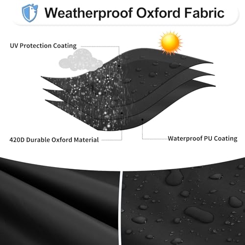 OutdoorLines Waterproof & Weatherproof Outdoor TV Cover - for 40-43 Inch Flat Screen TV, Dustproof & UV Resistant, Black, Size 39.5" L x 25" W x 5.5" H - Image 3