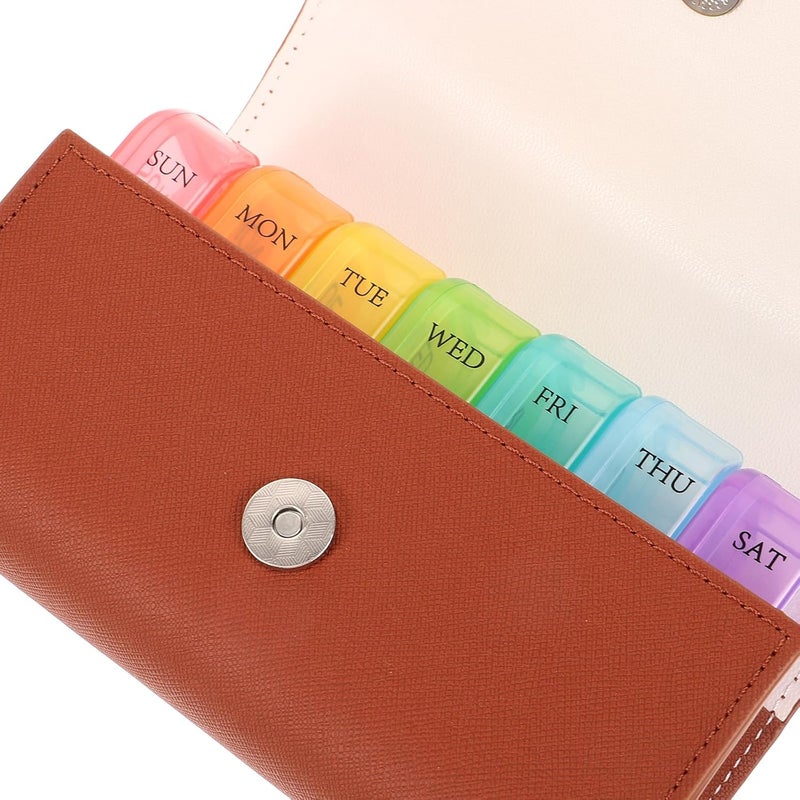Weekly Pill Organizer Box Portable Mini Medicine Storage Case with Dustproof Compartments Detachable Plastic Holder for Travel and Daily Medication Management - Image 3