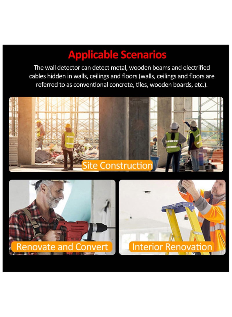 Stud Finder Wall Scanner, 7 in 1 Multifunction Stud Detector Wall Detector with HD LCD Display and Audio Alarm with 5 Modes  2 Functions for Studs Wood Metal and AC Wires Detection - Image 5