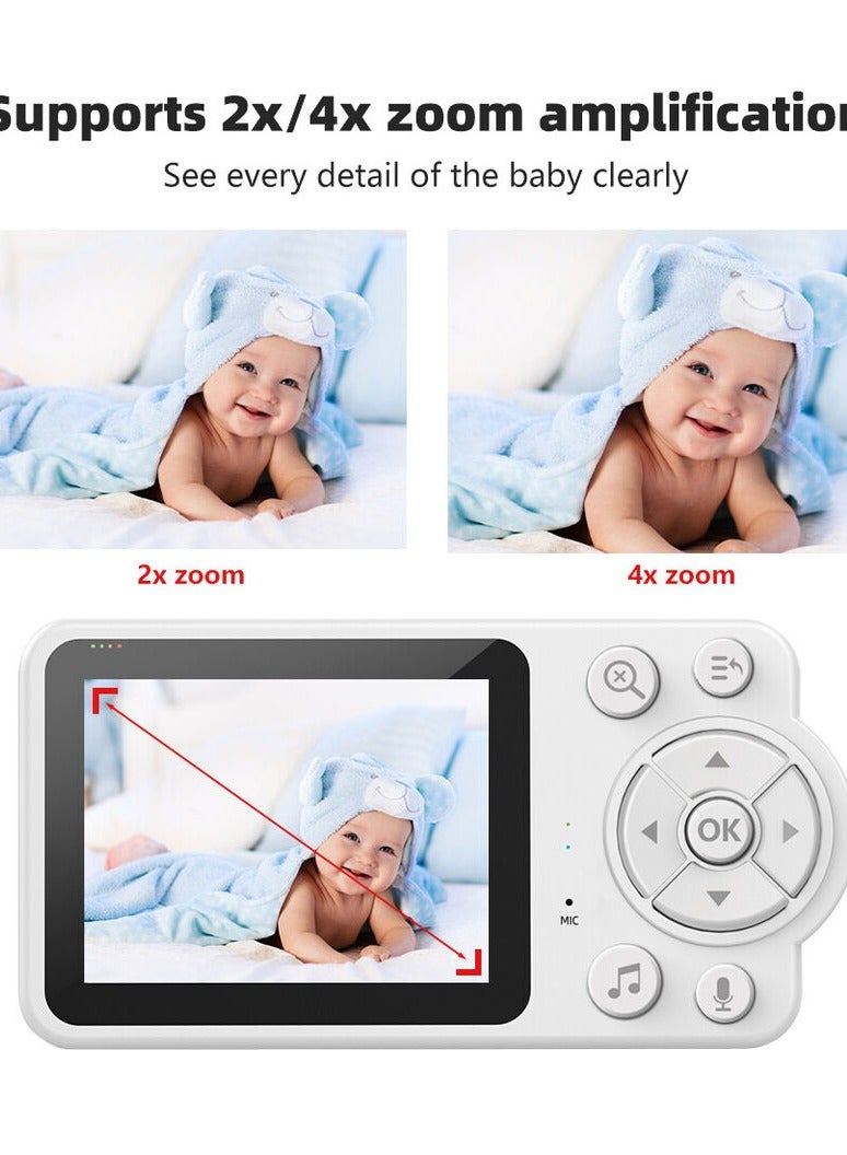Wireless Audio and Video Baby Monitor Security Camera with 2.8" Display Night Vision