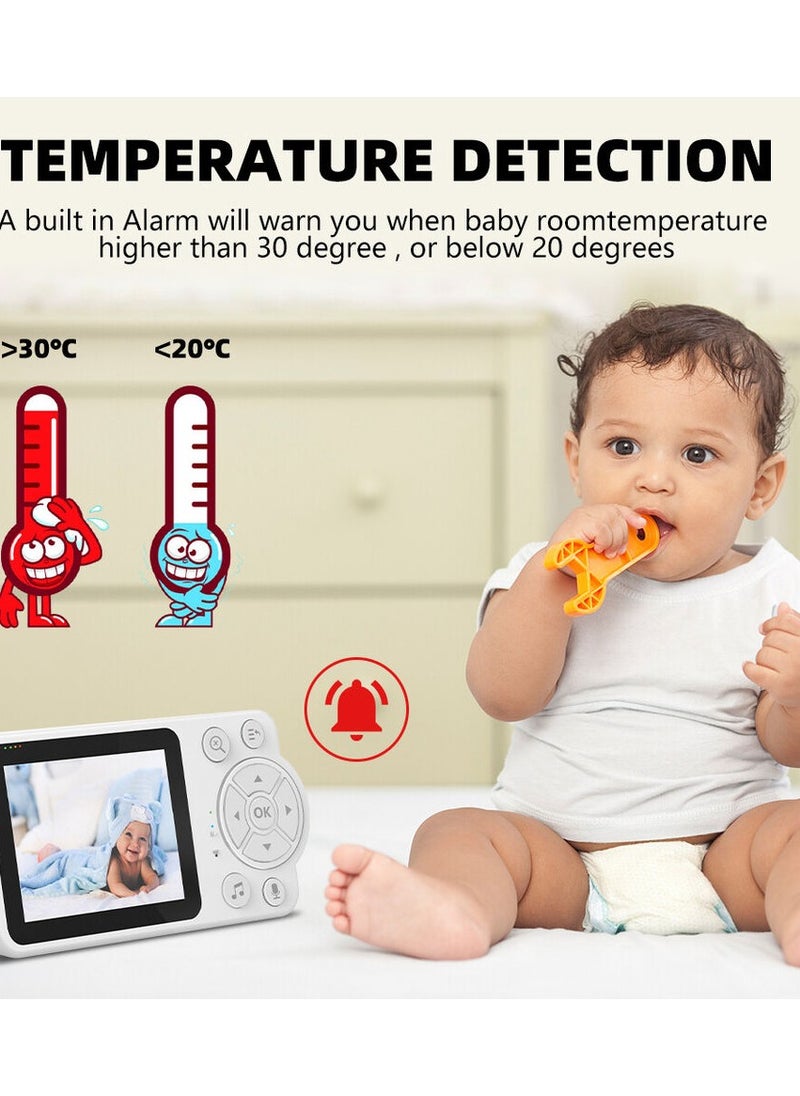 Wireless Audio and Video Baby Monitor Security Camera with 2.8" Display Night Vision