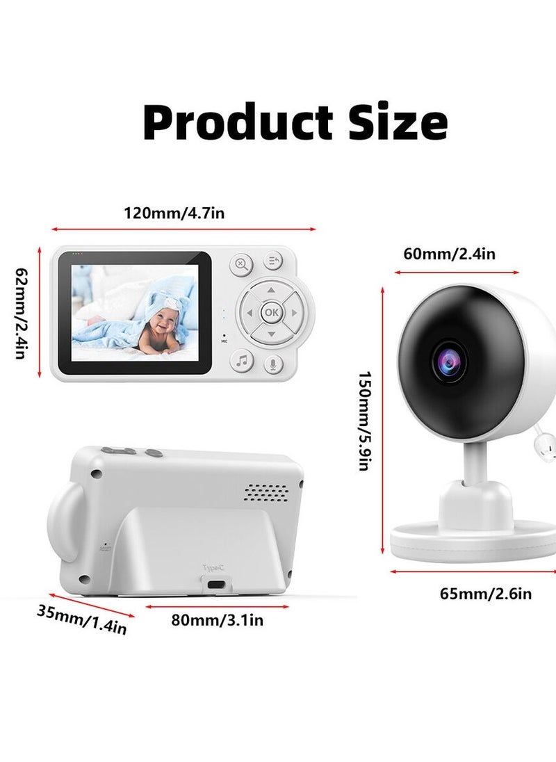 Wireless Audio and Video Baby Monitor Security Camera with 2.8" Display Night Vision