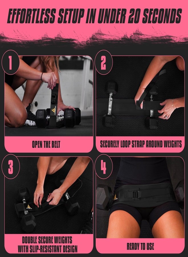 FITFABFLEX Exercise Hip Thrust Belt for Weights, Glute Workout Equipment, Adjustable Hip Thrust Belt for Dumbbells, Glute Trainer for Home Workouts with Extra Padding, Booty Builder - Image 4
