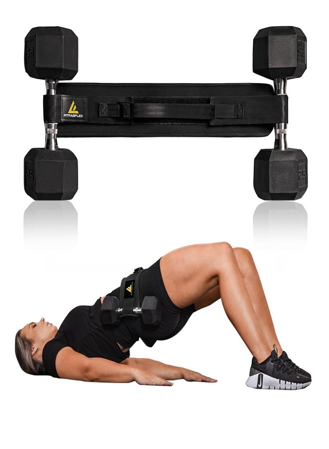 FITFABFLEX Exercise Hip Thrust Belt for Weights, Glute Workout Equipment, Adjustable Hip Thrust Belt for Dumbbells, Glute Trainer for Home Workouts with Extra Padding, Booty Builder - Image 1