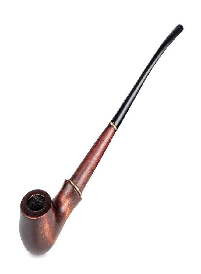 Dr Watson Dr. Watson - Churchwarden Wooden Tobacco Pipe, Hand Carved, Fits 9mm filter, Comes with Pouch, Boxed (Lady Blues) - Image 1